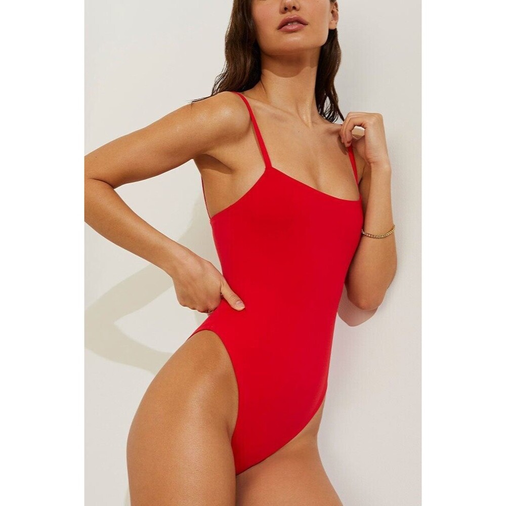 Negative Underwear Swim Straight Neck One Piece Swimsuit Cherry Small MS…